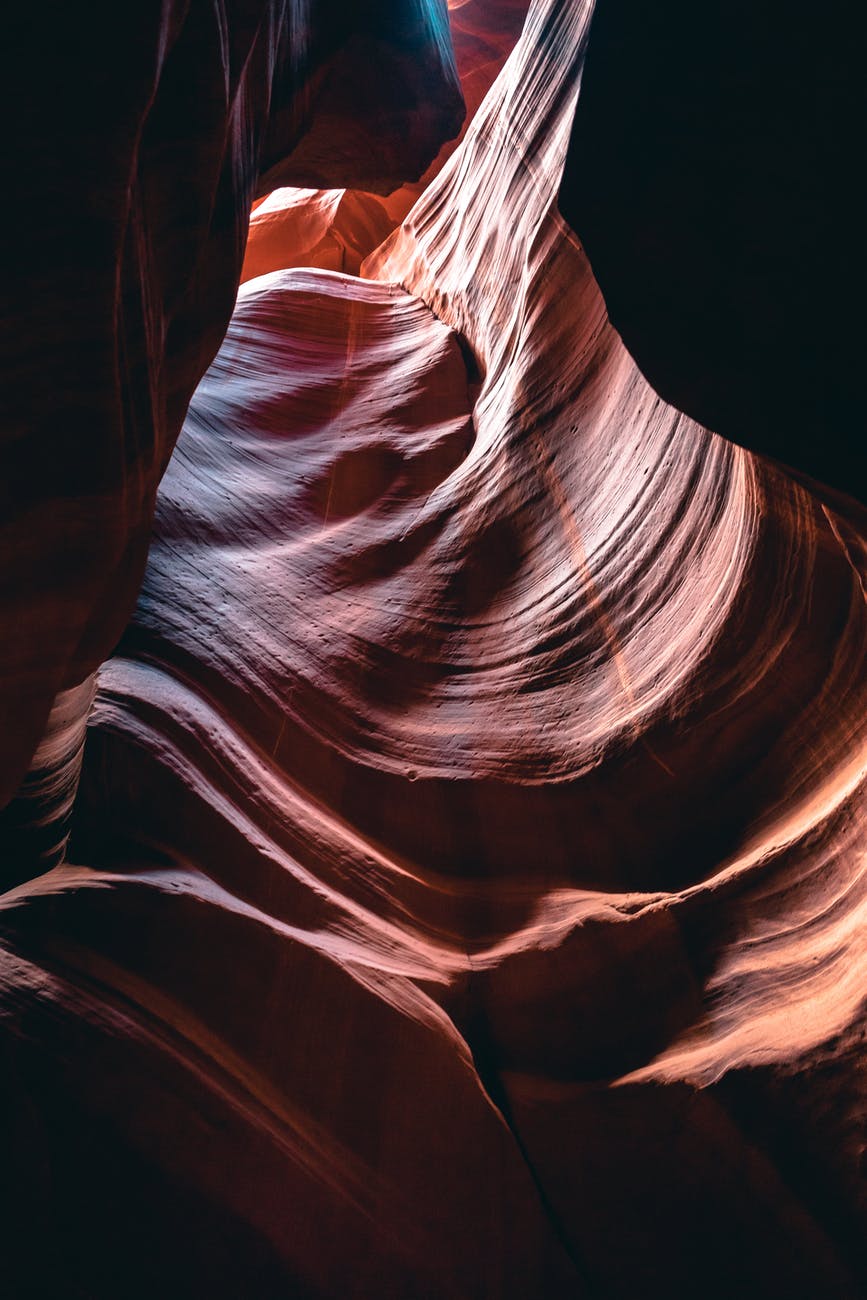 low angle photo of antelope canyon